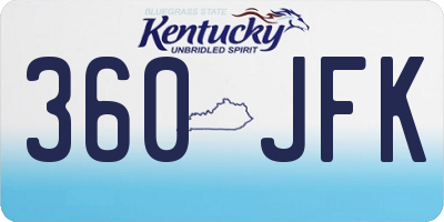 KY license plate 360JFK