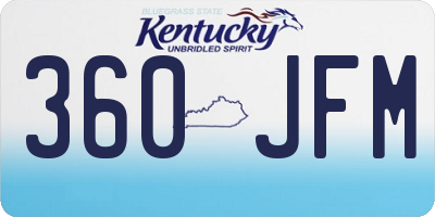 KY license plate 360JFM