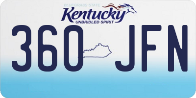 KY license plate 360JFN