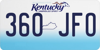 KY license plate 360JFO