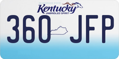 KY license plate 360JFP