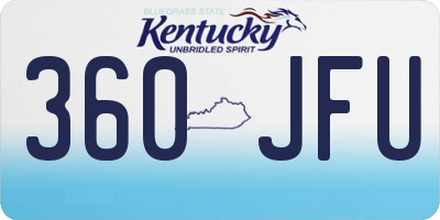 KY license plate 360JFU