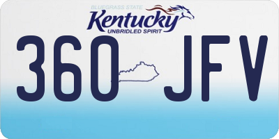 KY license plate 360JFV