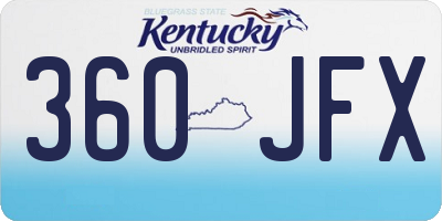 KY license plate 360JFX