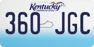 KY license plate 360JGC