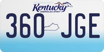 KY license plate 360JGE