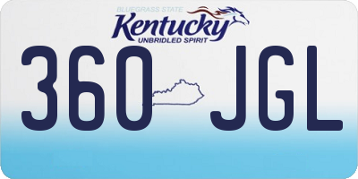 KY license plate 360JGL