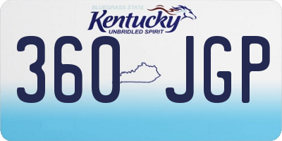 KY license plate 360JGP