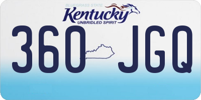 KY license plate 360JGQ