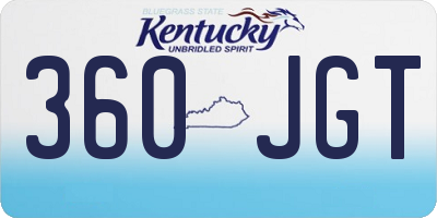 KY license plate 360JGT
