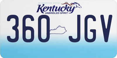 KY license plate 360JGV