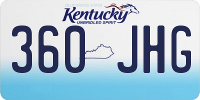 KY license plate 360JHG