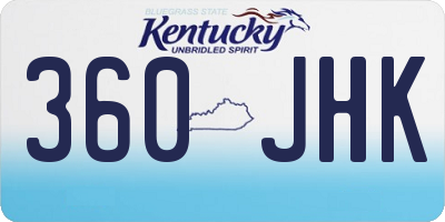 KY license plate 360JHK