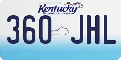 KY license plate 360JHL