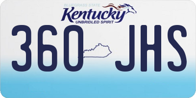 KY license plate 360JHS