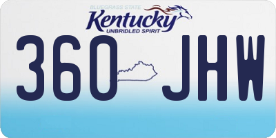 KY license plate 360JHW