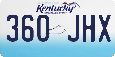 KY license plate 360JHX