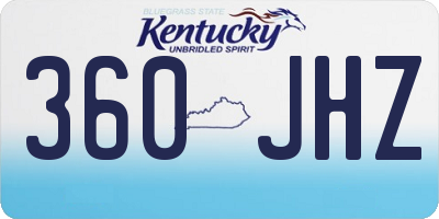 KY license plate 360JHZ