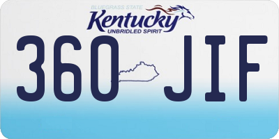 KY license plate 360JIF