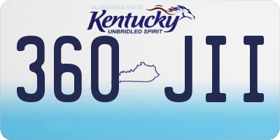 KY license plate 360JII
