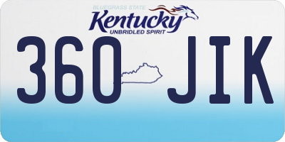 KY license plate 360JIK