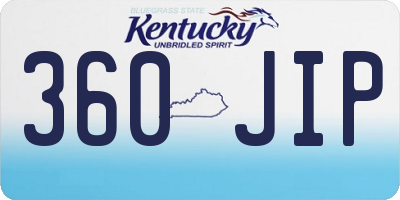 KY license plate 360JIP