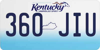 KY license plate 360JIU