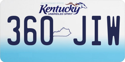 KY license plate 360JIW