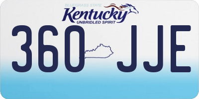 KY license plate 360JJE