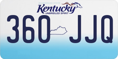 KY license plate 360JJQ