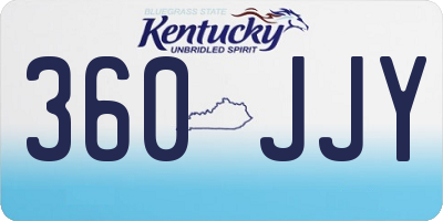 KY license plate 360JJY
