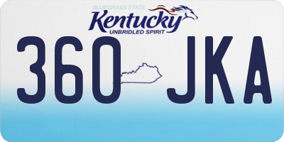 KY license plate 360JKA