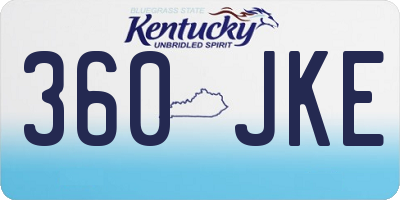KY license plate 360JKE