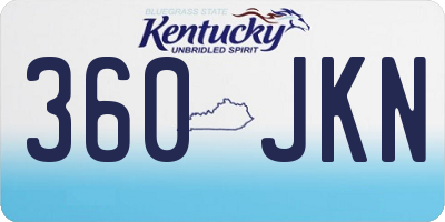 KY license plate 360JKN