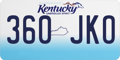 KY license plate 360JKO