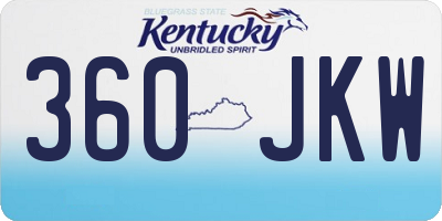 KY license plate 360JKW