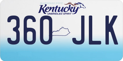 KY license plate 360JLK