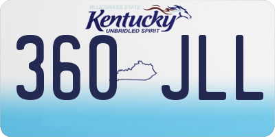 KY license plate 360JLL