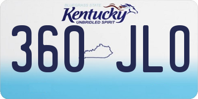 KY license plate 360JLO