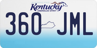 KY license plate 360JML