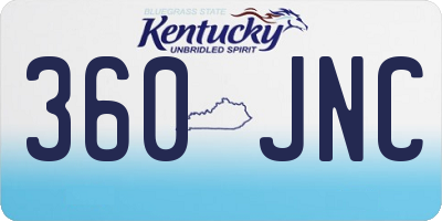KY license plate 360JNC