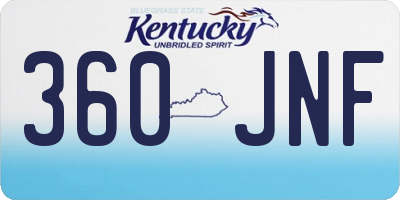 KY license plate 360JNF