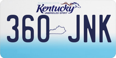 KY license plate 360JNK