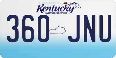 KY license plate 360JNU