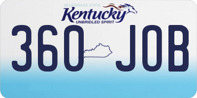 KY license plate 360JOB