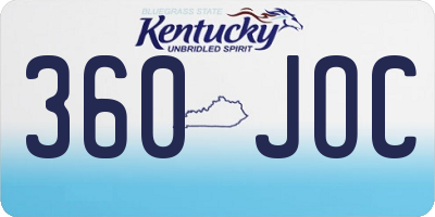 KY license plate 360JOC