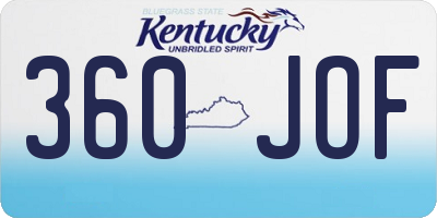 KY license plate 360JOF