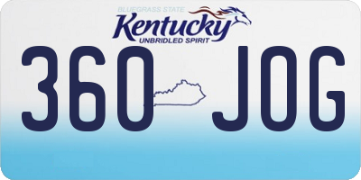 KY license plate 360JOG