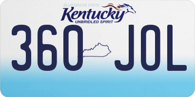 KY license plate 360JOL