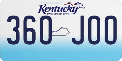 KY license plate 360JOO
